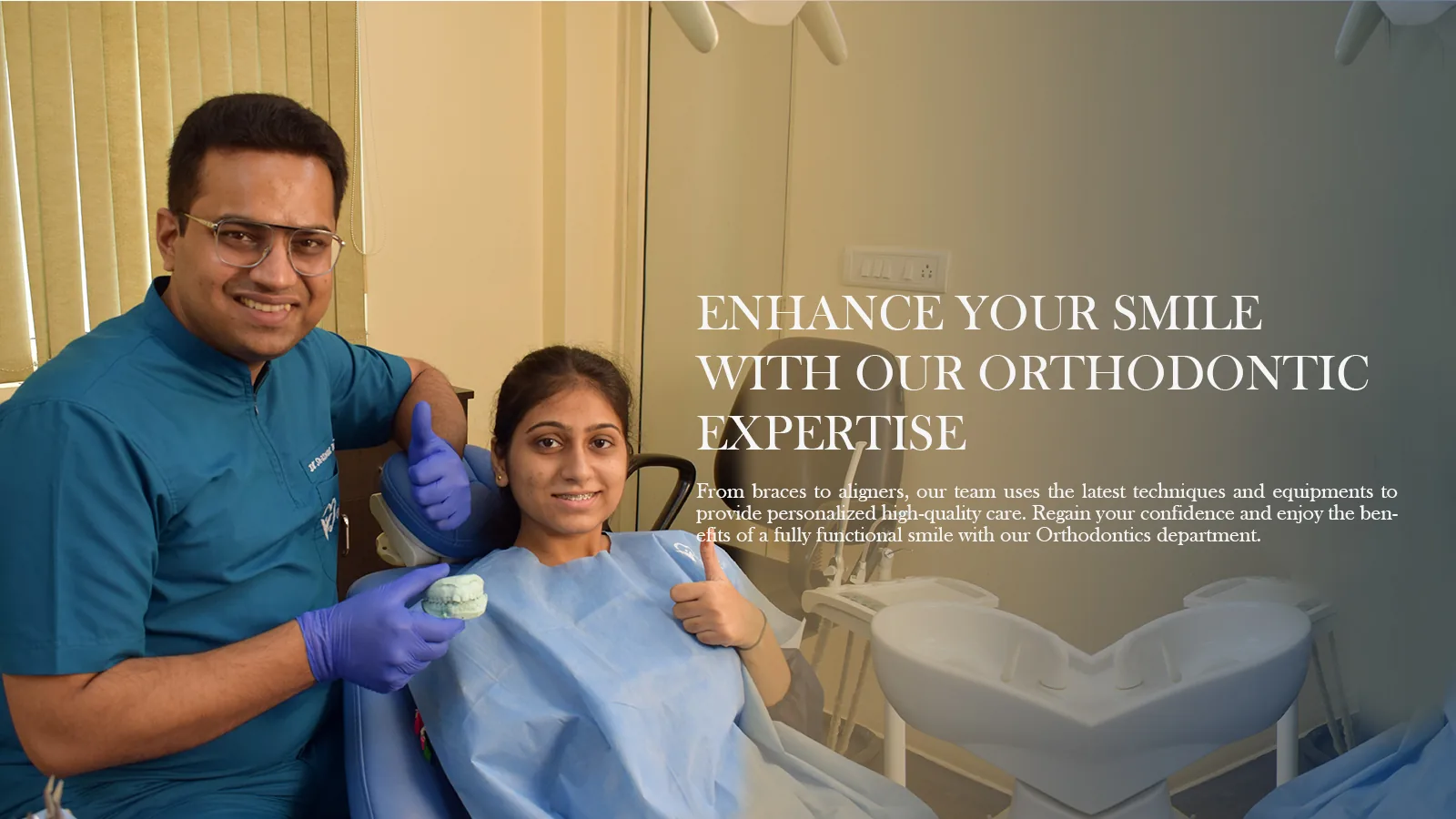 Dr. Shashank Trivedi with an orthodontic patient